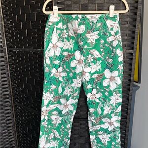 New York & Company Green Floral Trousers